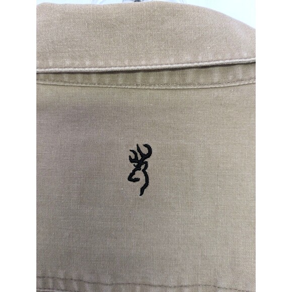 VTG Mens Denim Shirt Adult XL Khaki Brown Cowboy Western Rodeo Snap - Picture 9 of 13